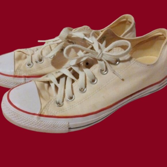 Converse All Stars Shoes - Converse Off White Canvas All Star Sneakers Shoes 10 Retro Streetwear Minimalist